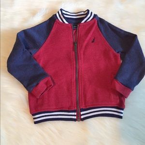 Boys Red & Blue Nautica Zip Up Sweater